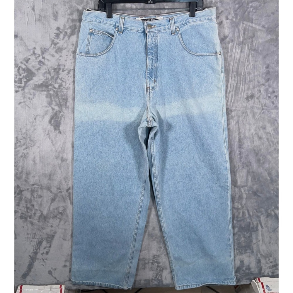 Vintage Anchor Blue Jeans Mens 38x30 (36x30) Beyond Baggy Wide Leg 90s Y2K Light